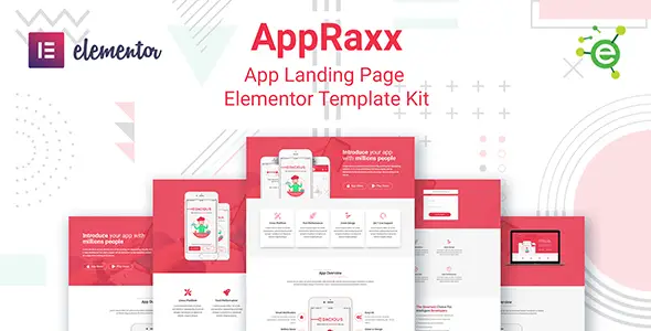 AppRaxx β App Landing Page Elementor Template Kit