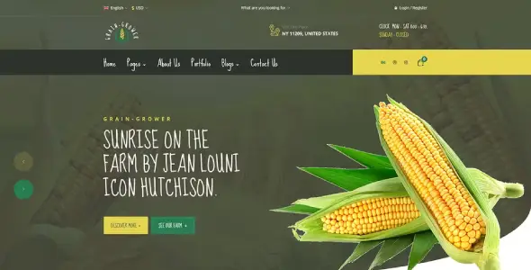 Grain Grower β Agriculture Farm & Farmers Elementor Template Kit